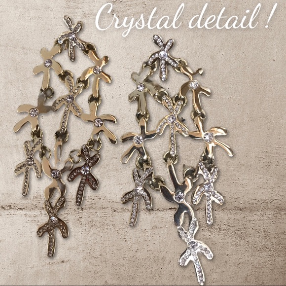 Faux Gold and Crystal statement earrings - Picture 6 of 10